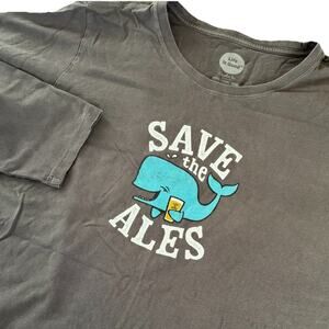 Life is Good Men’s Gray Long Sleeve Classic Fit Crusher Tee “Save The Ales” XXXL